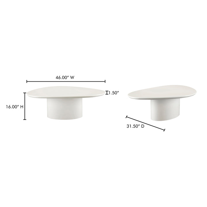 Modern Sculpture Espresso Table: Ivory White & Black High Gloss