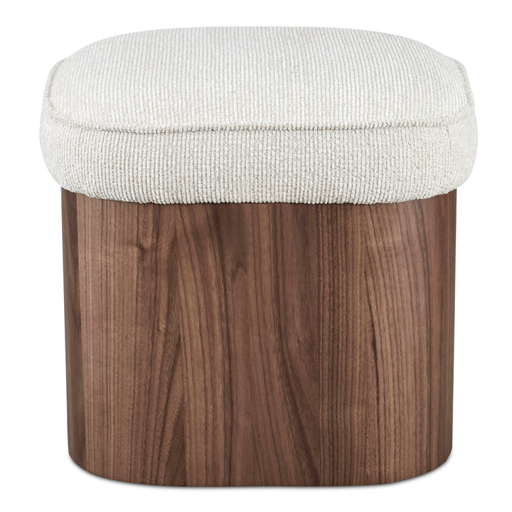 Sophisticated Walnut-Veneer Swivel Stool with Hidden Storage