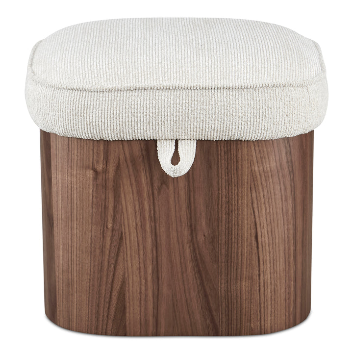Sophisticated Walnut-Veneer Swivel Stool with Hidden Storage