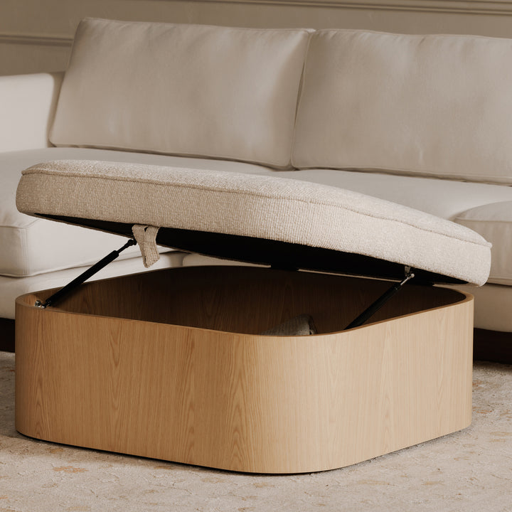 Luxe Lift Hydraulic Storage Ottoman
