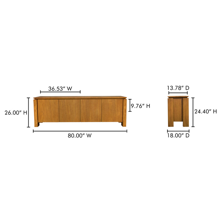 Floating Oak Media Console - Rustic Elegance