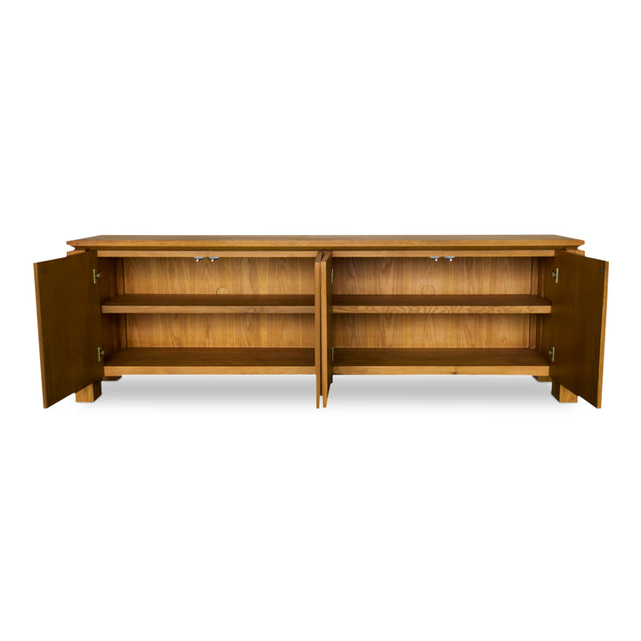 Floating Oak Media Console - Rustic Elegance