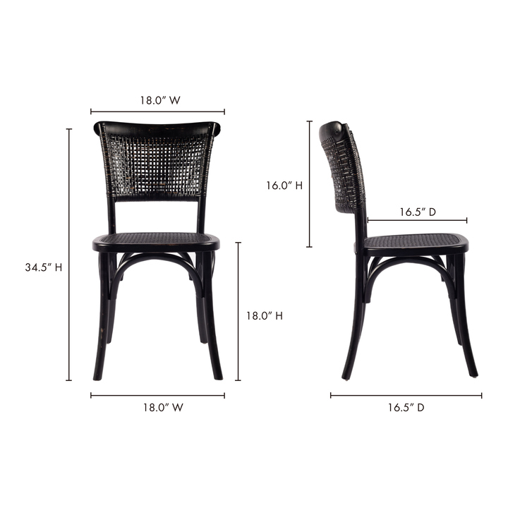 Rustic Woven Dining Chair / Set of 2