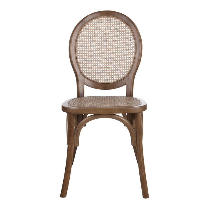 Retro-Chic Rattan & Wood Dining Duo