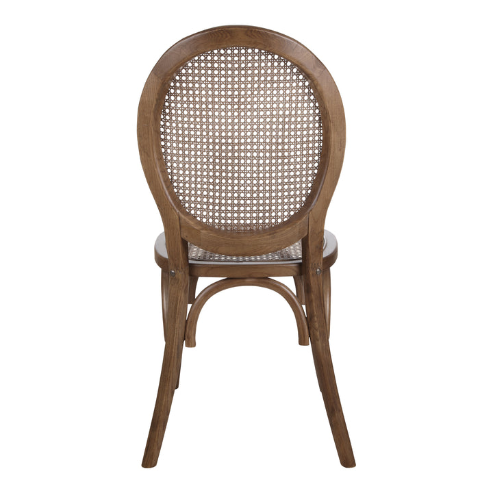 Retro-Chic Rattan & Wood Dining Duo