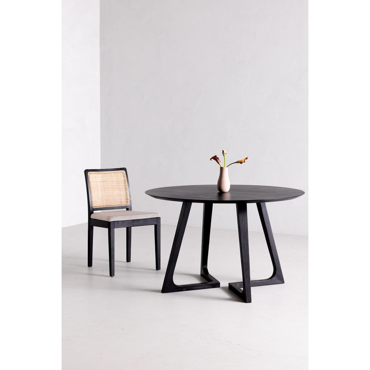 Elegant Rattan & Elm Dining Duo: Chic Comfort for Any Space