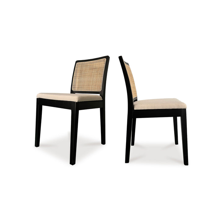 Elegant Rattan & Elm Dining Duo: Chic Comfort for Any Space
