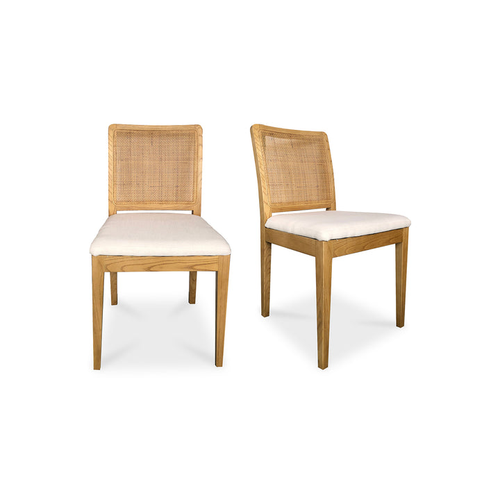 Elegant Rattan & Elm Dining Duo: Chic Comfort for Any Space