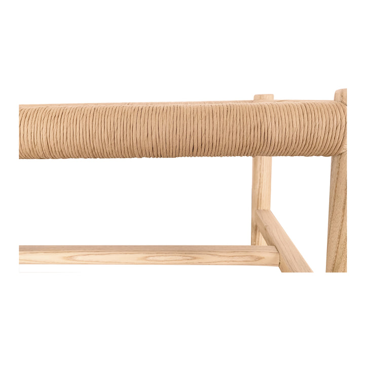 Artisan Elm & Woven Fiber Bench - Timeless Elegance