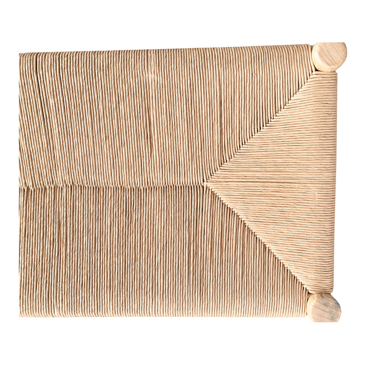 Artisan Elm & Woven Fiber Bench - Timeless Elegance