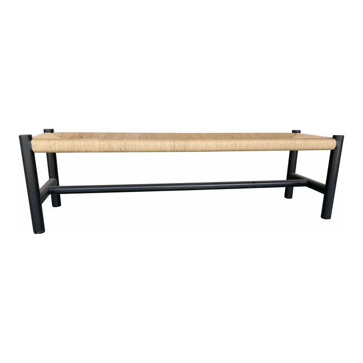 Artisanal Woven Elm Bench - Timeless Elegance