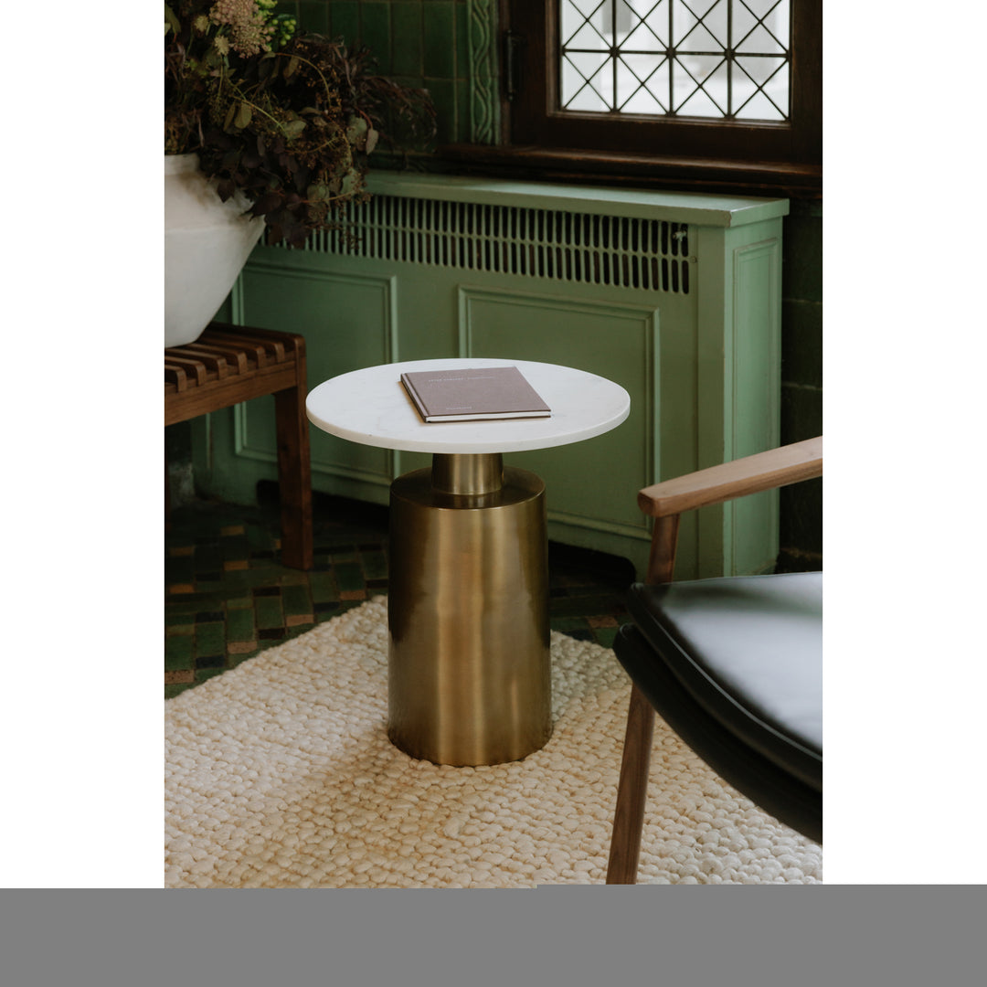 Sleek Modern Marble Pedestal Table