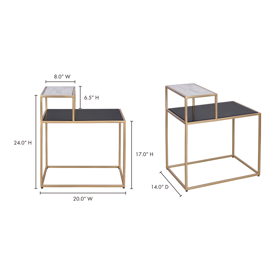 Modern Art Deco Side Shelf Unit