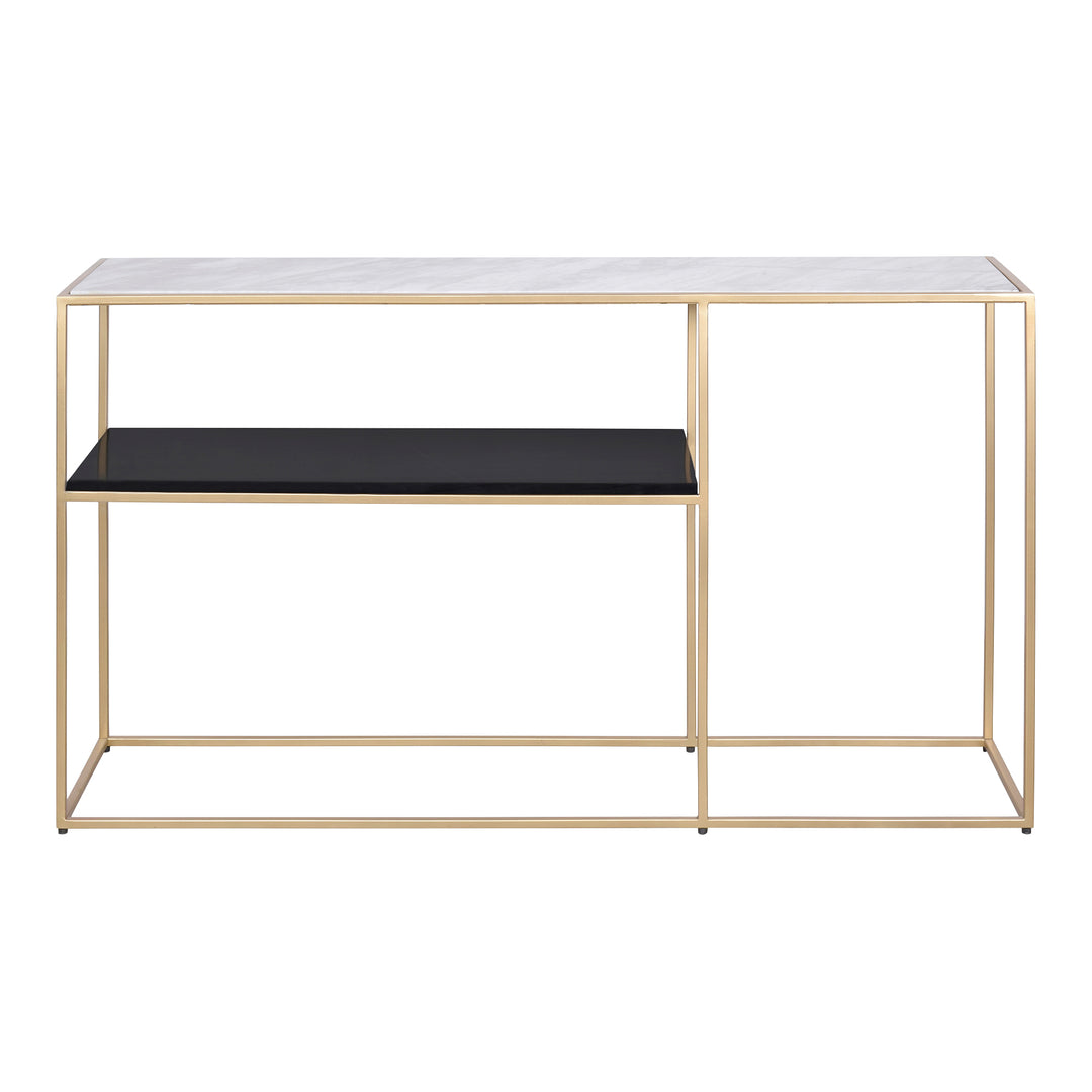 Golden Art Deco Marble Side Console