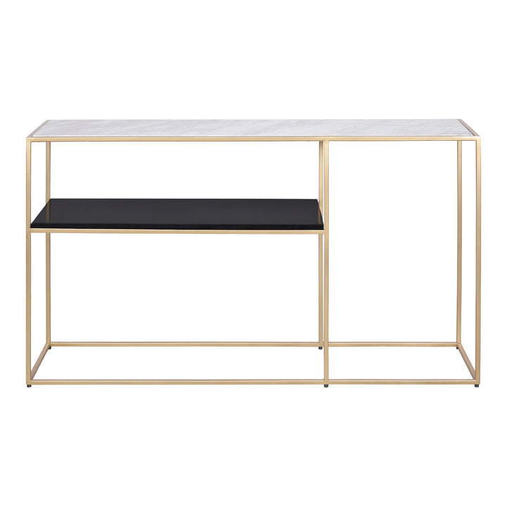 Golden Art Deco Marble Side Console