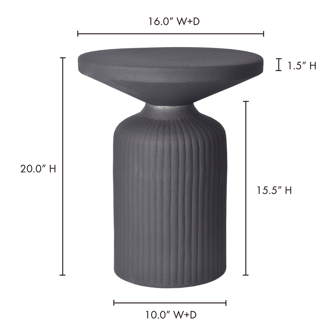 Ebony Asymmetrical Hourglass Side Table