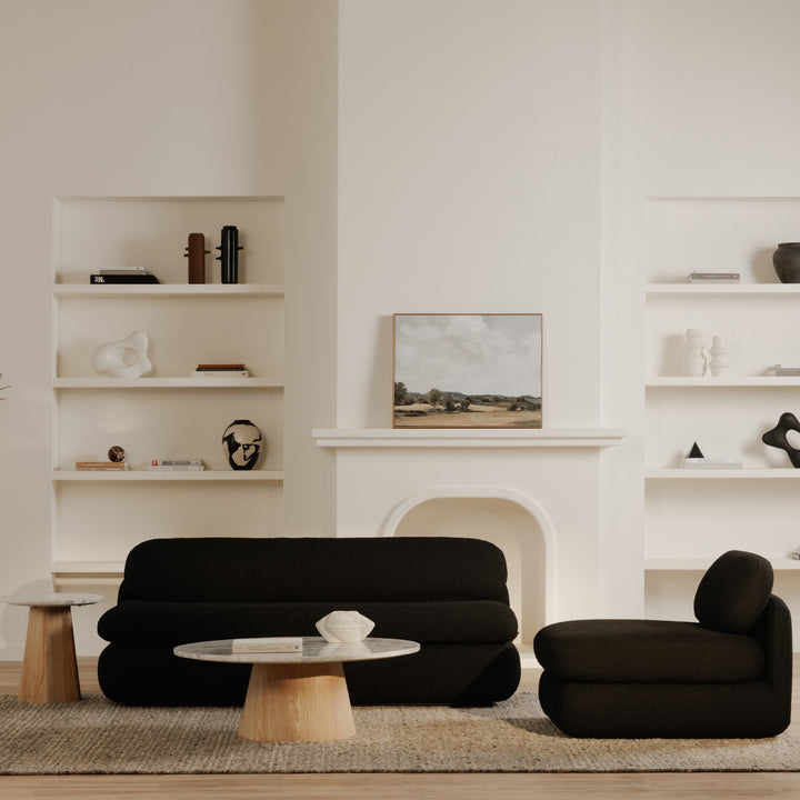 Retro-Chic Bouclé Recliner