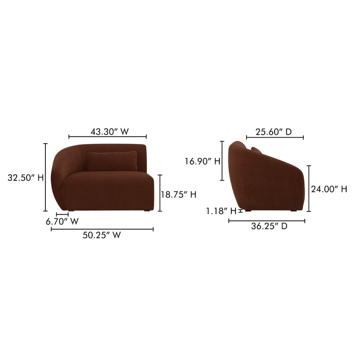 Cozy Curve Lounge Chair - Left-Facing Design