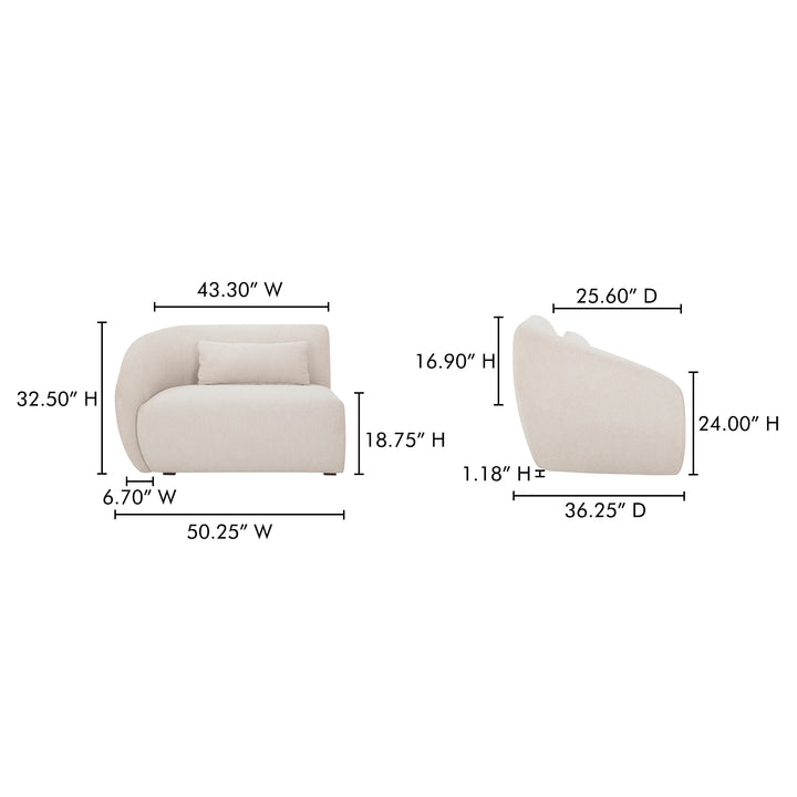 Cozy Curve Lounge Chair - Left-Facing Design