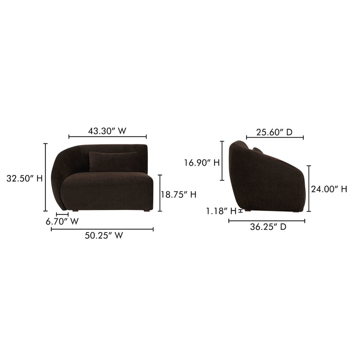 Cozy Curve Lounge Chair - Left-Facing Design