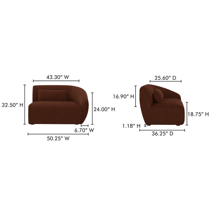 Comfy Curl Right-Facing Chair with Lumbar Support