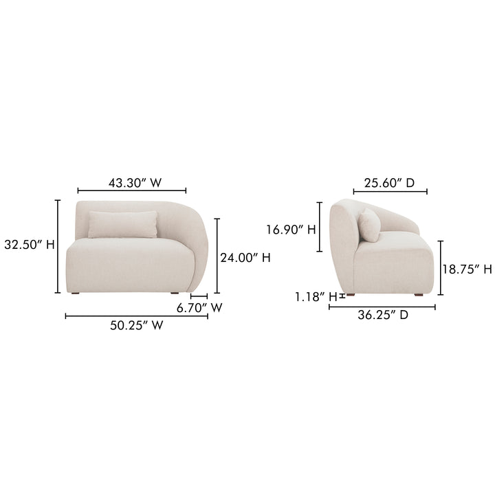 Comfy Curl Right-Facing Chair with Lumbar Support