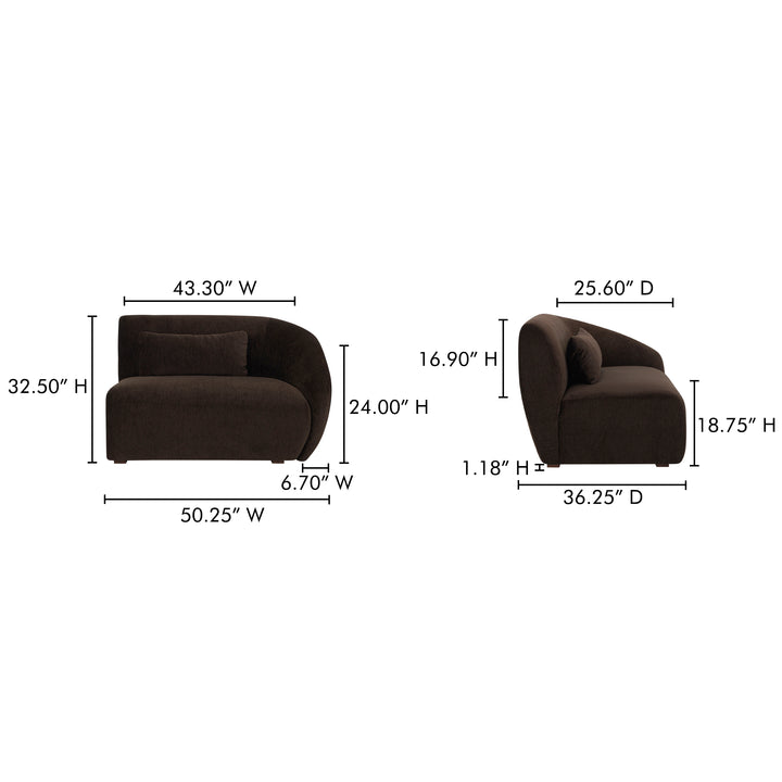 Comfy Curl Right-Facing Chair with Lumbar Support