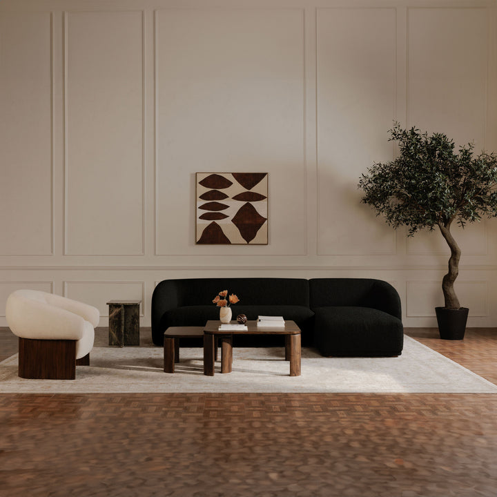 Art Deco Curve-Back Petite Sectional