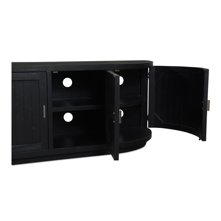 Arch wood media console