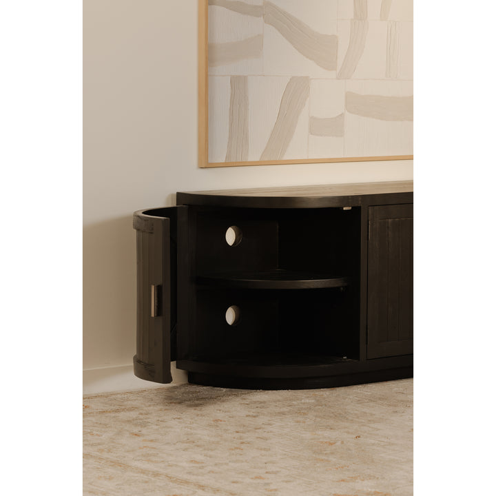 Arch wood media console