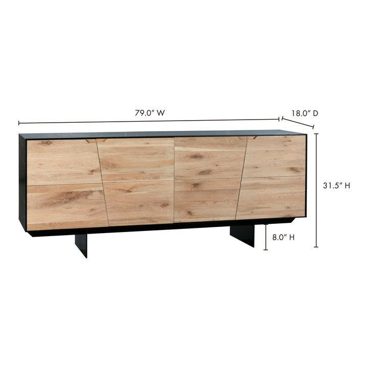 Everwise Oak Buffet with Adjustable Shelves