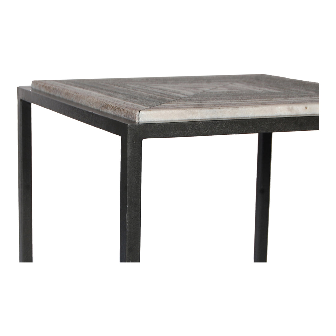 Industrial-Chic Marble Side Table