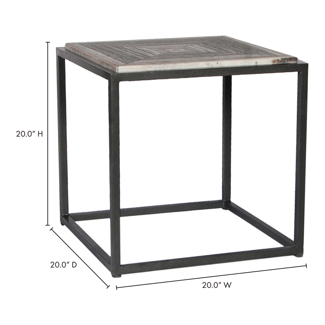 Industrial-Chic Marble Side Table