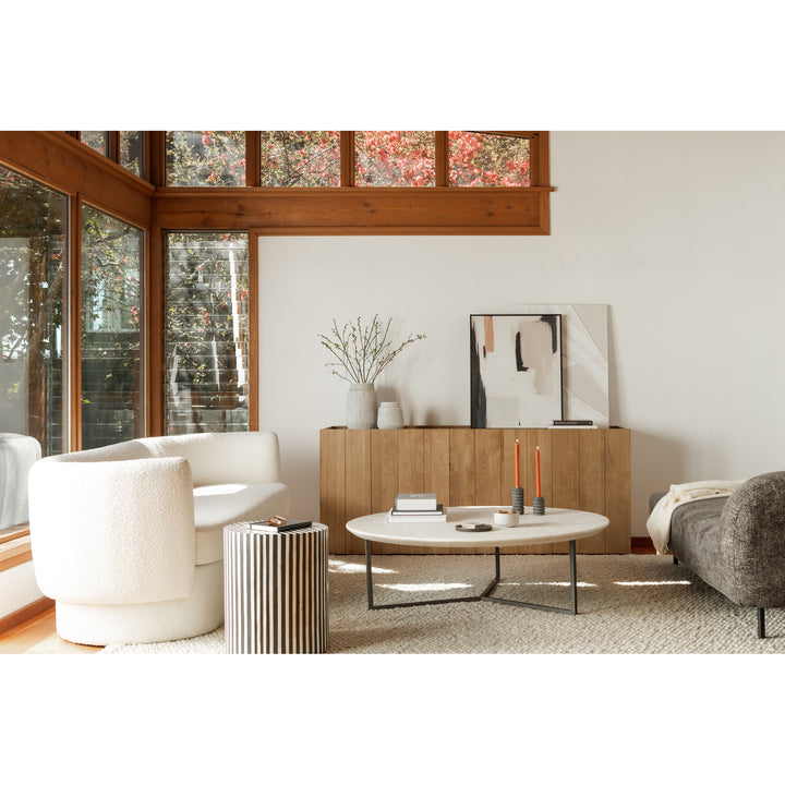 Stone-top Mid-Century Modern Charm: The Breezy Marble Table