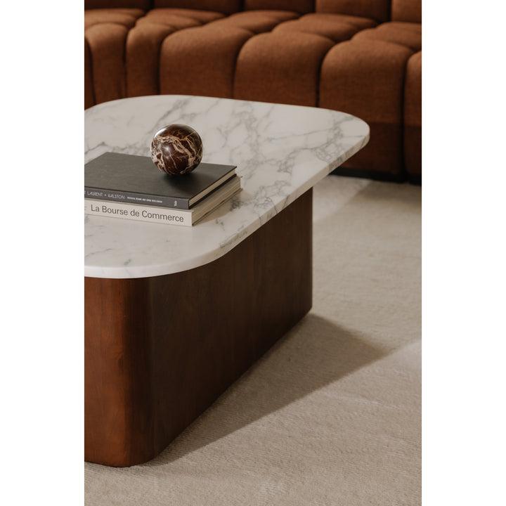 Modern Calacatta Marble Nested Coffee Table Set