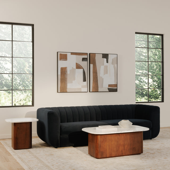 Modern Calacatta Marble Nested Coffee Table Set