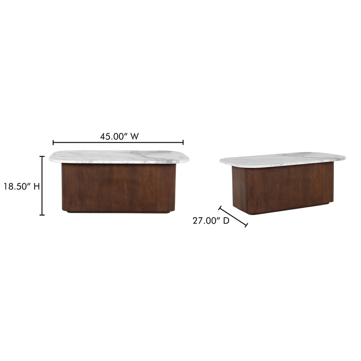 Modern Calacatta Marble Nested Coffee Table Set