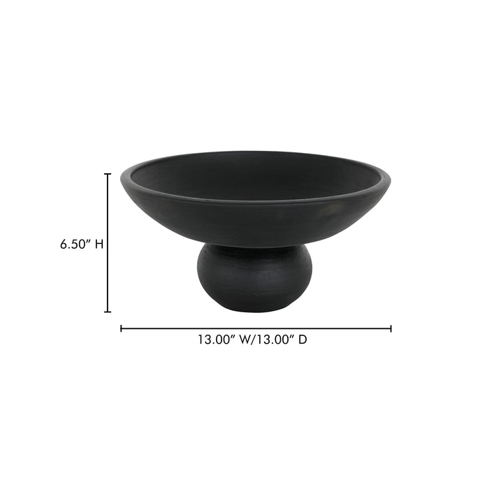 Elegant Floating Terracotta Artisan Bowl - Matte Black
