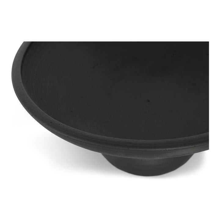 Elegant Floating Terracotta Artisan Bowl - Matte Black