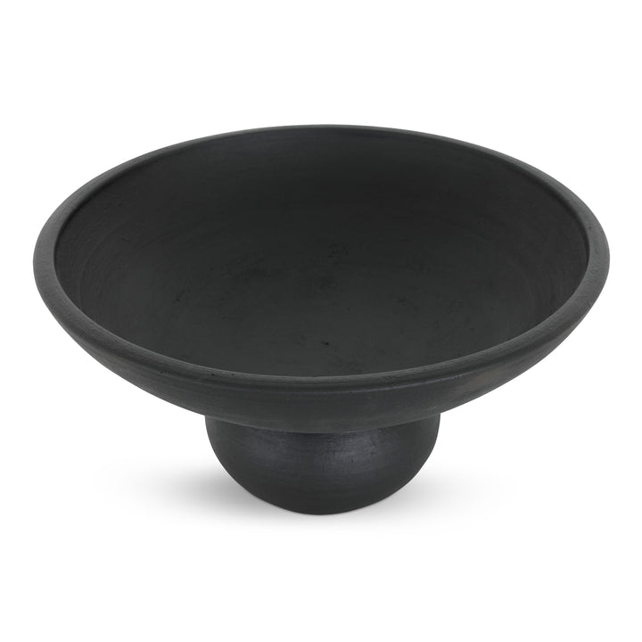 Elegant Floating Terracotta Artisan Bowl - Matte Black
