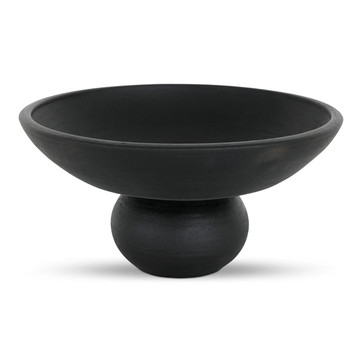 Elegant Floating Terracotta Artisan Bowl - Matte Black