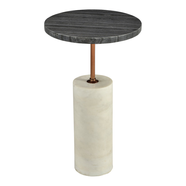 Moody Minimalist Marble & Brass Side Table
