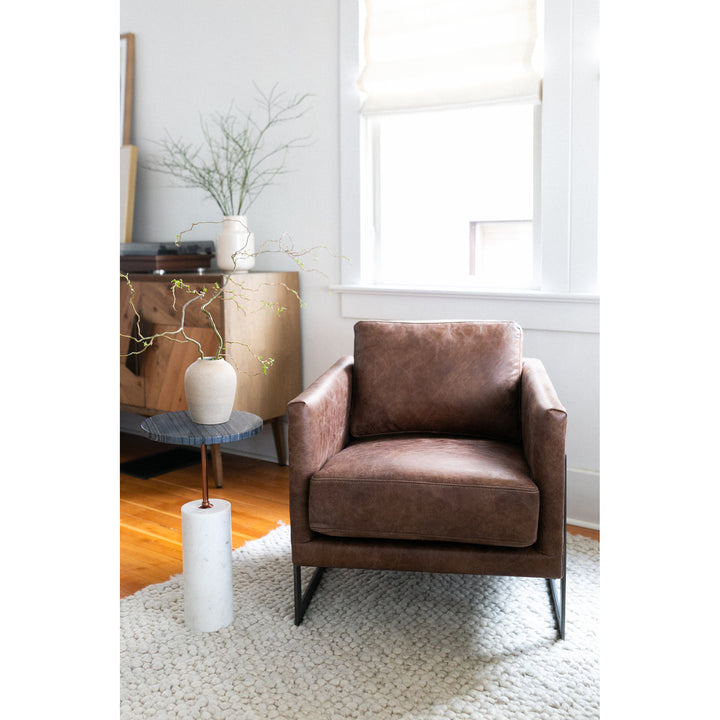 Moody Minimalist Marble & Brass Side Table