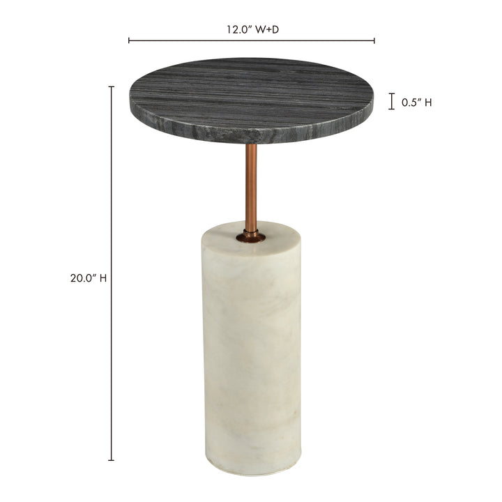 Moody Minimalist Marble & Brass Side Table