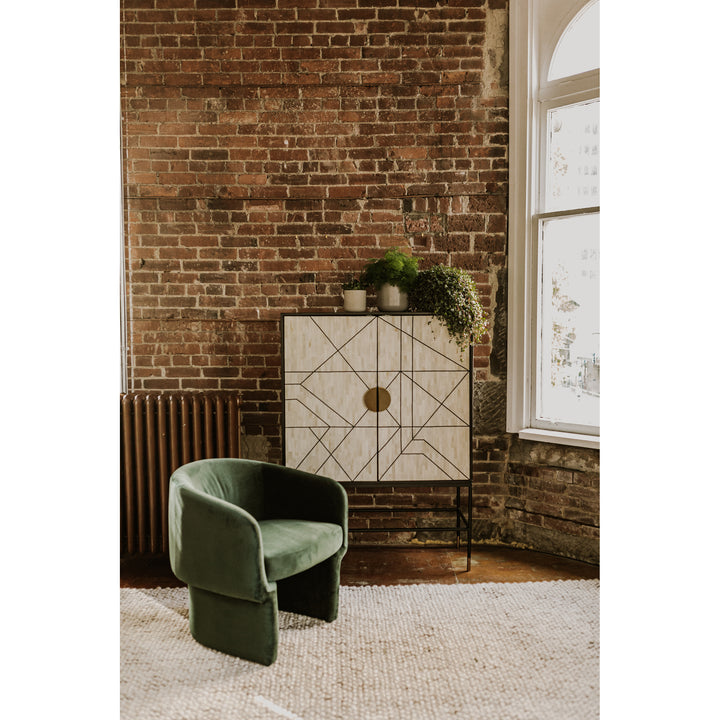 Grand Mango Wood & Bone Veneer Display Cabinet