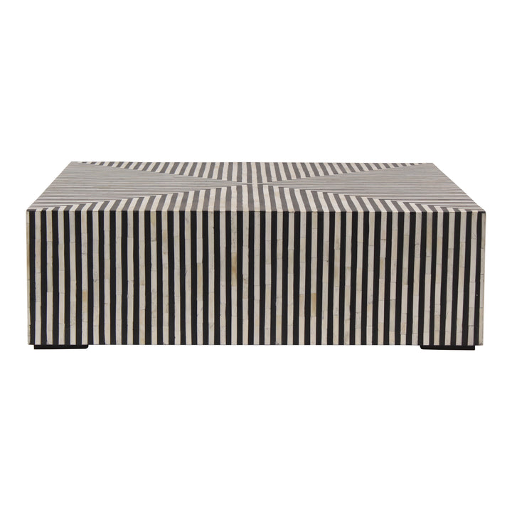 Ebony Contrast Square Art Deco Resin Coffee Table