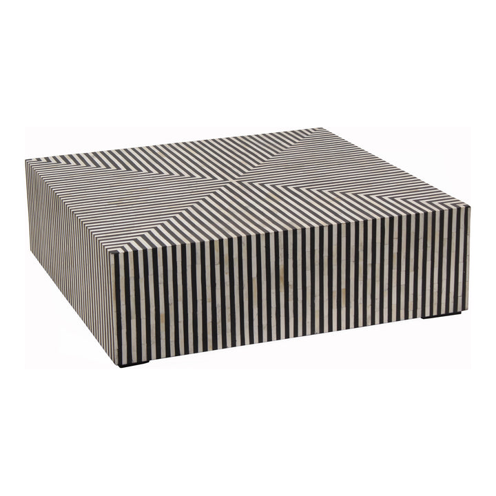 Ebony Contrast Square Art Deco Resin Coffee Table