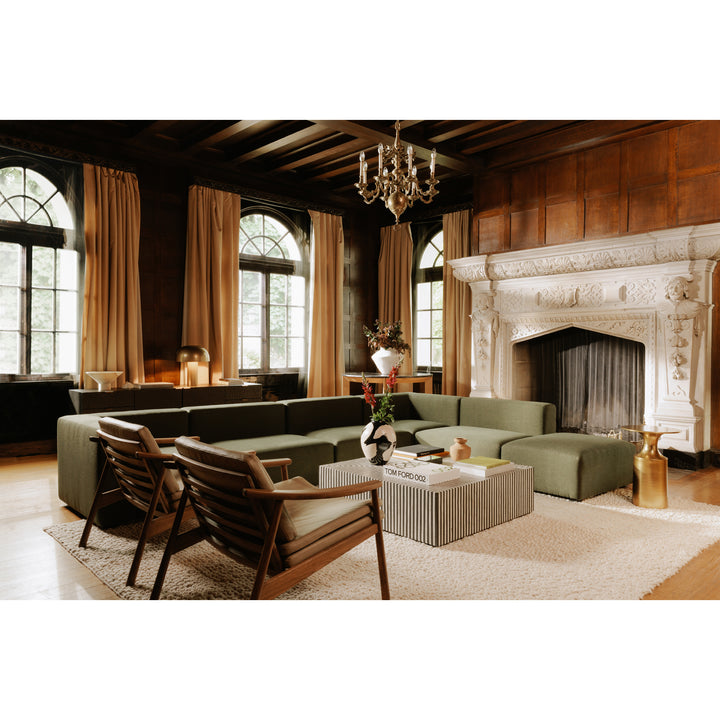 Ebony Contrast Square Art Deco Resin Coffee Table