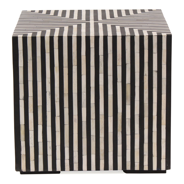 Ebony Swirl Side Table - Art Deco Inspired Design