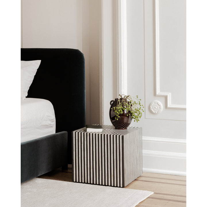 Ebony Swirl Side Table - Art Deco Inspired Design